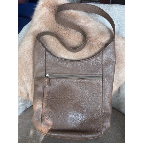 The Sak Brown Genuine Leather Shoulder Bag Classic Elegant Style - Picture 4 of 14